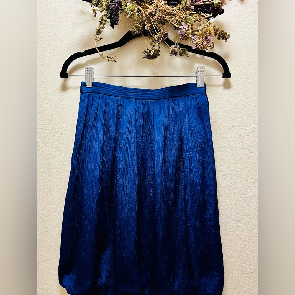 Giorgio Armani blue silk crepe bubble skirt